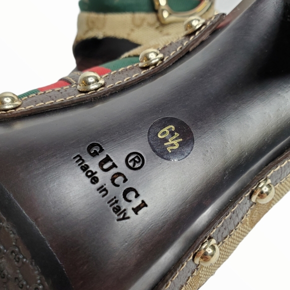 GUCCI HORSEBIT MULES CANVAS - Picture 11 of 16